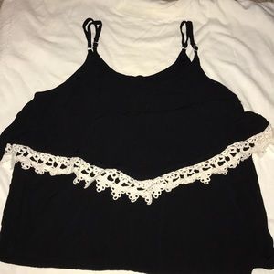 Juniors Flowy Crochet Crop Top